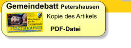 Gemeindebatt Petershausen                        Kopie des Artikels PDF-Datei